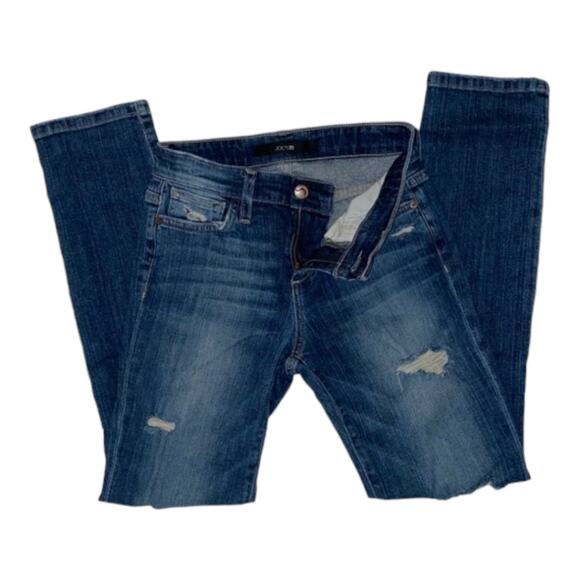 Joe’s Ripped Keagan Distressed Mid Rise Straight Jeans Dark Wash Blue Size 32 - Picture 2 of 9